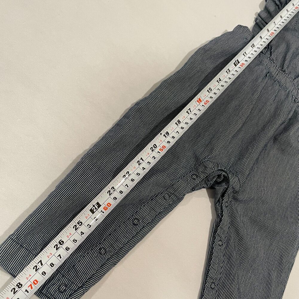 ~ TEA Baby 18-24 m Overalls/Dungarees Adjustable Stripe Blue Toddler Snaps 2 2yr - Picture 6 of 14